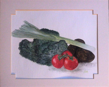 Brenda, fruit & veg, watercolour & watercolour pencils.jpg